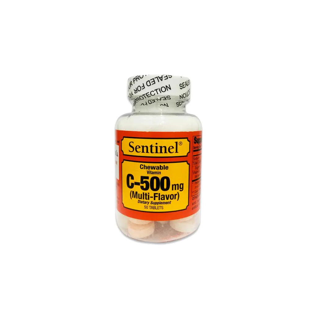 Sentinel Chewable Vitamin C-500mg Multi Flavor Tablets 50'S
