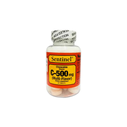 Sentinel Chewable Vitamin C-500mg Multi Flavor Tablets 50'S