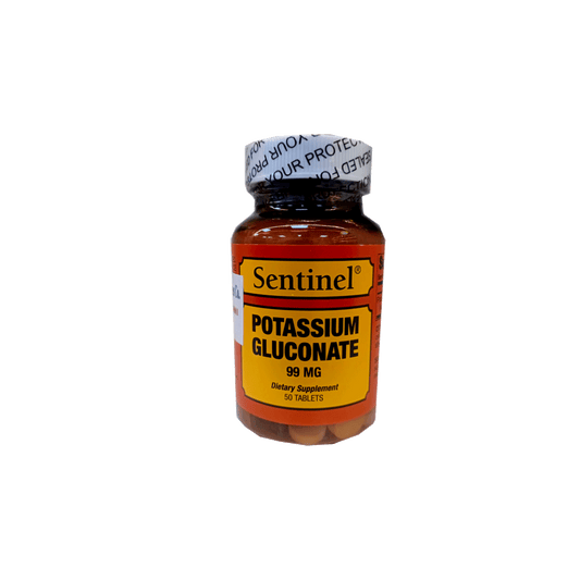SENTINEL POTASSIUM GLUCONATE 99MG TABLETS 50'S