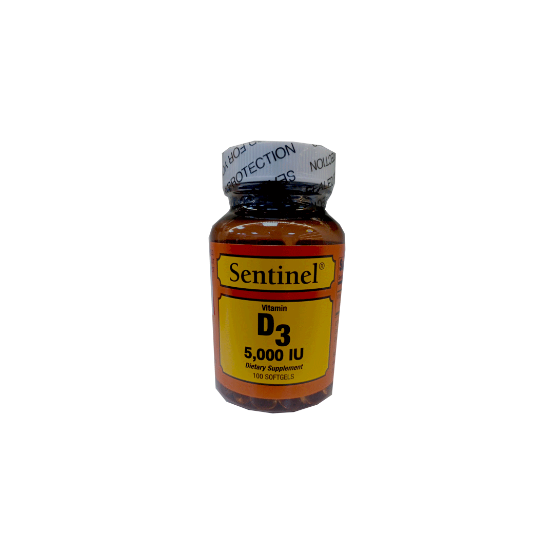 SENTINEL VITAMIN D3 5000 IU CAPSULES 100'S