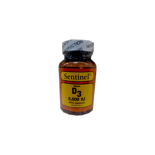 SENTINEL VITAMIN D3 5000 IU CAPSULES 100'S