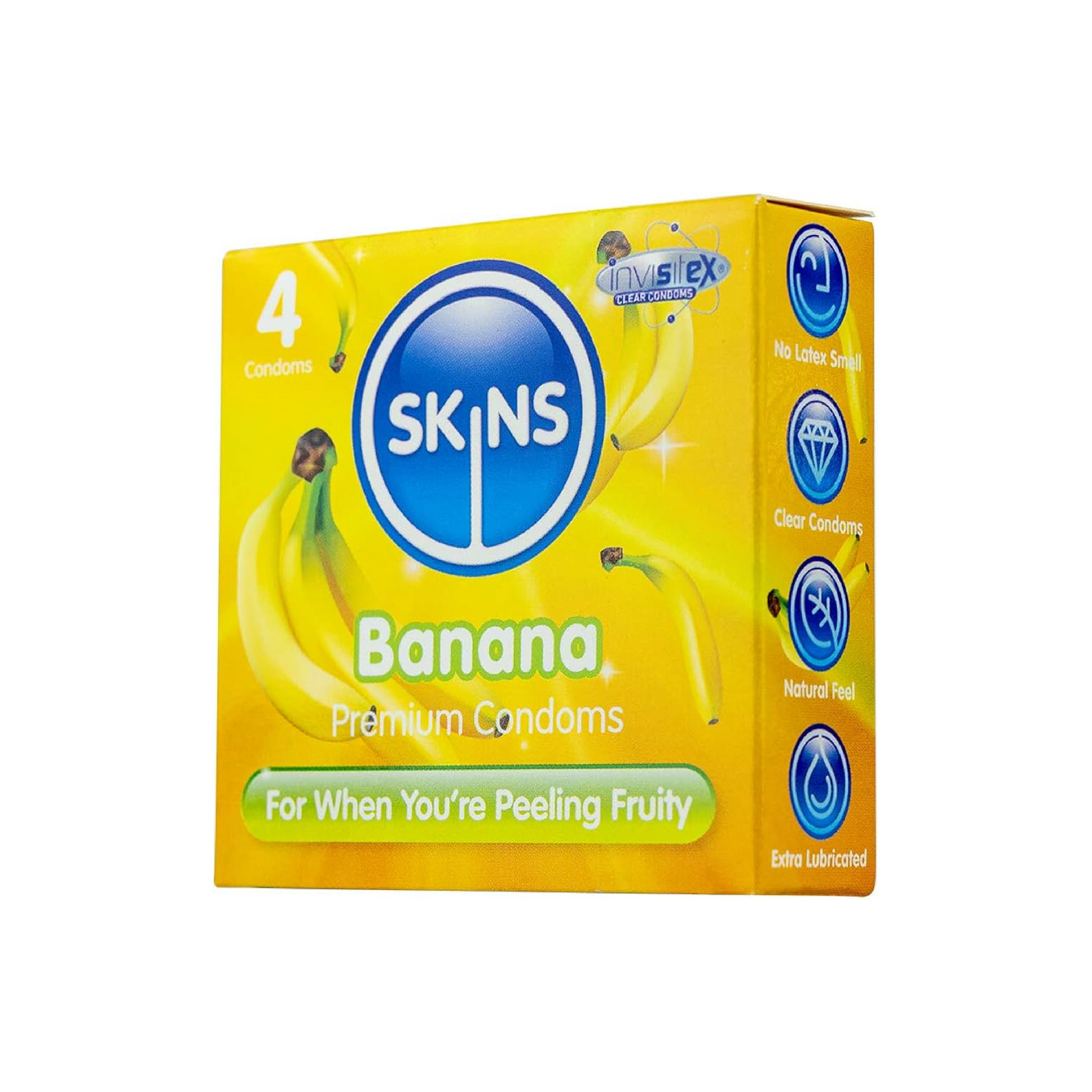 Skins Banana Flavoure Lubricated Condoms 4'S