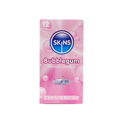 Skins Bubble Gum Flavoure Lubricated Condoms 12'S