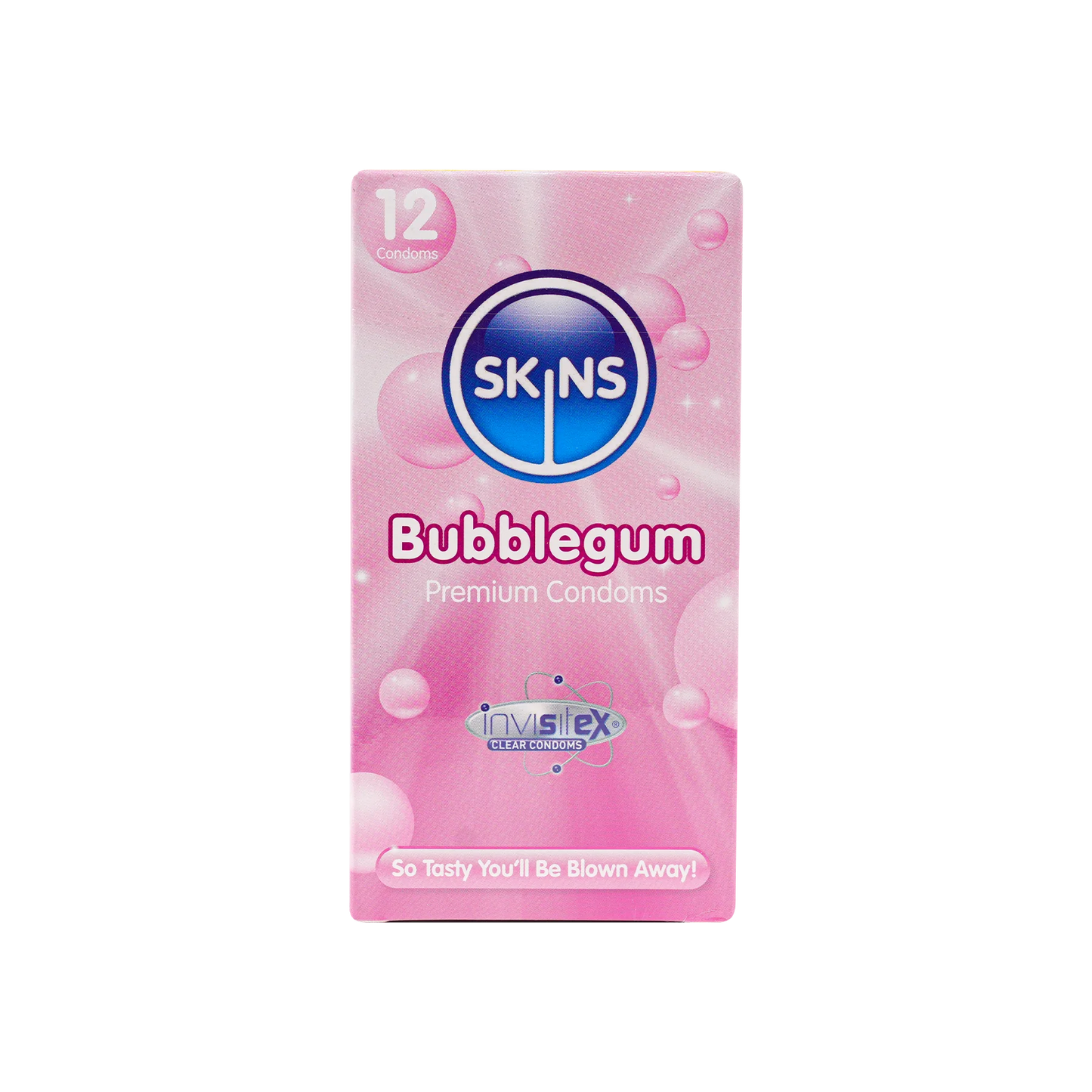 واقيات ذكرية مزلقة بنكهة العلكة من SKINS، 12 قطعة