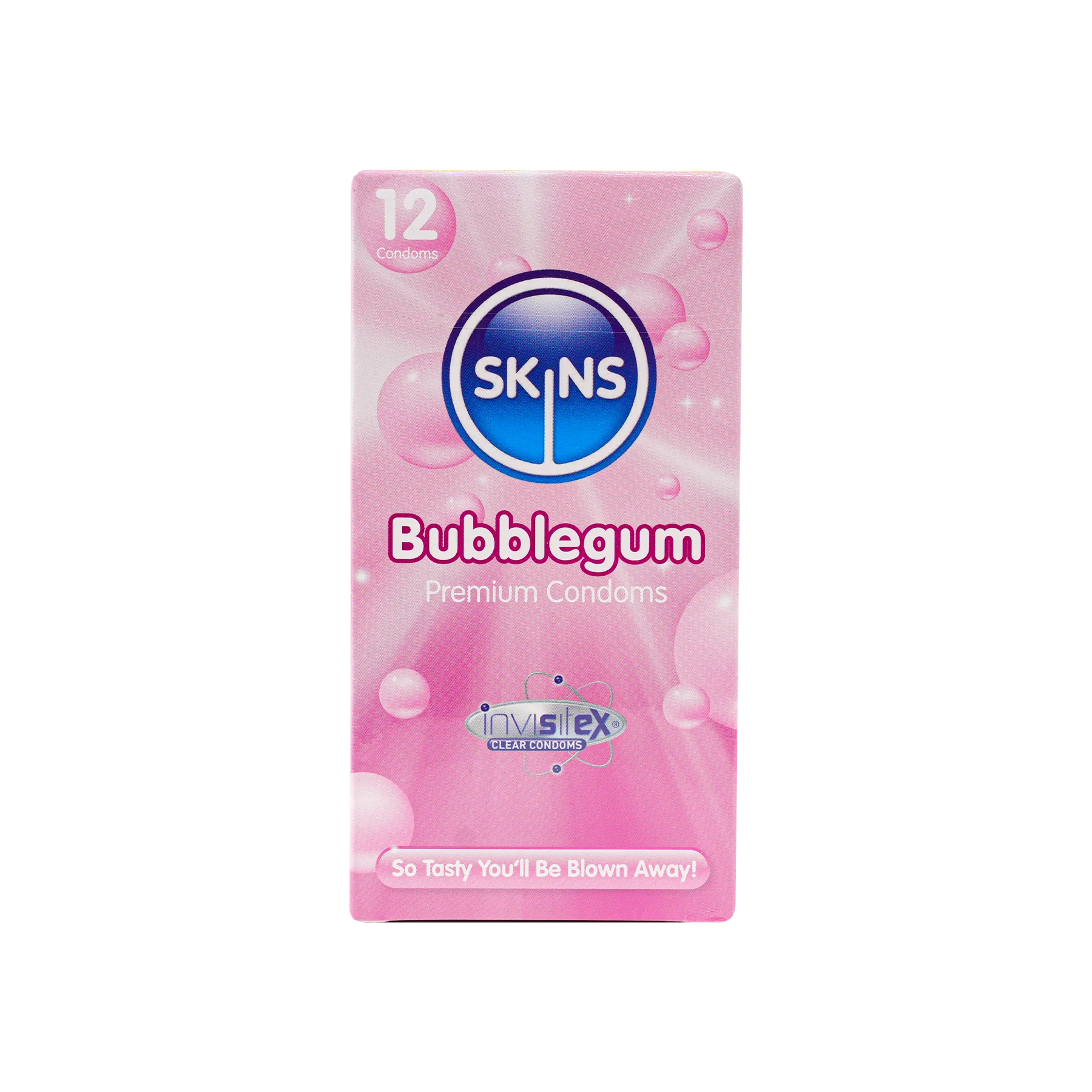 واقيات ذكرية مزلقة بنكهة العلكة من SKINS، 12 قطعة