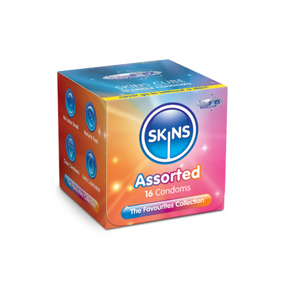 Skins Cube Assorted Lubricated Condoms 16'S