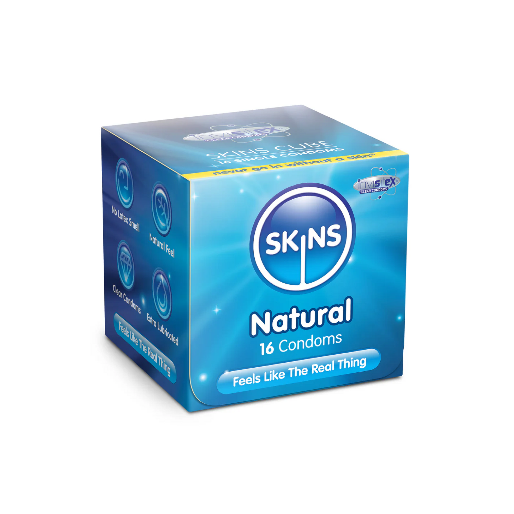 Skins Cube Natural Lubricated Condoms 16'S