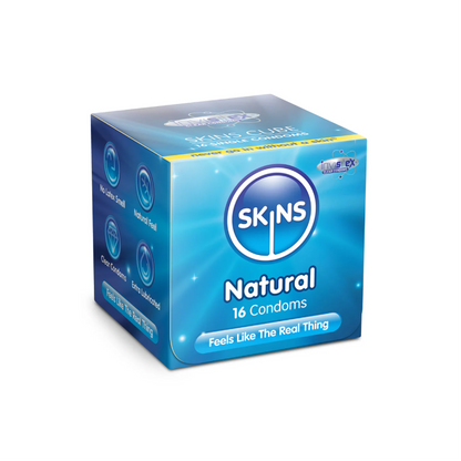 Skins Cube Natural Lubricated Condoms 16'S