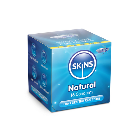 Skins Cube Natural Lubricated Condoms 16'S