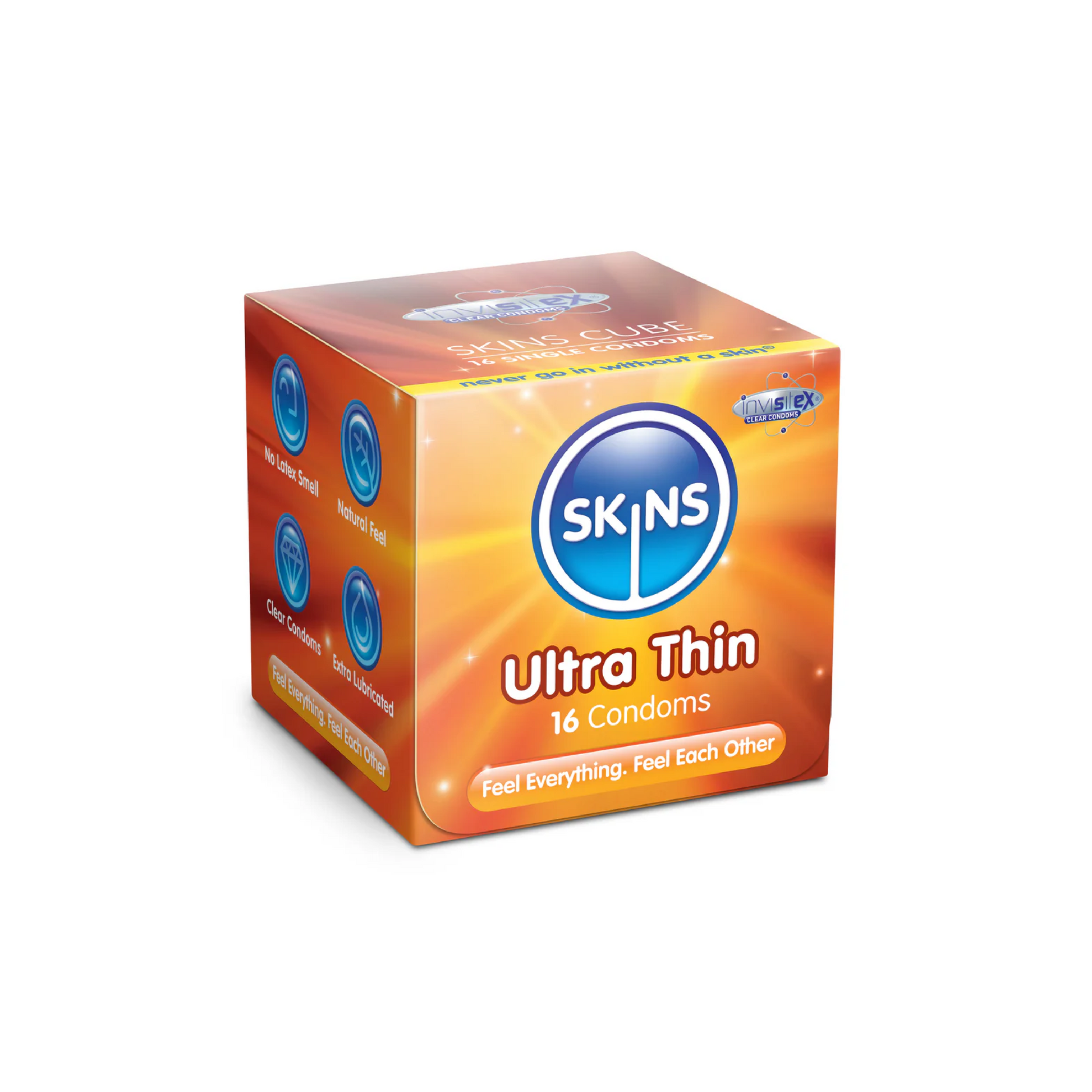 Skins Cube Ultra Thin Lubricated Condoms 16'S