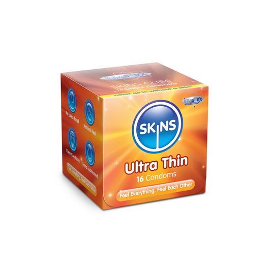 Skins Cube Ultra Thin Lubricated Condoms 16'S