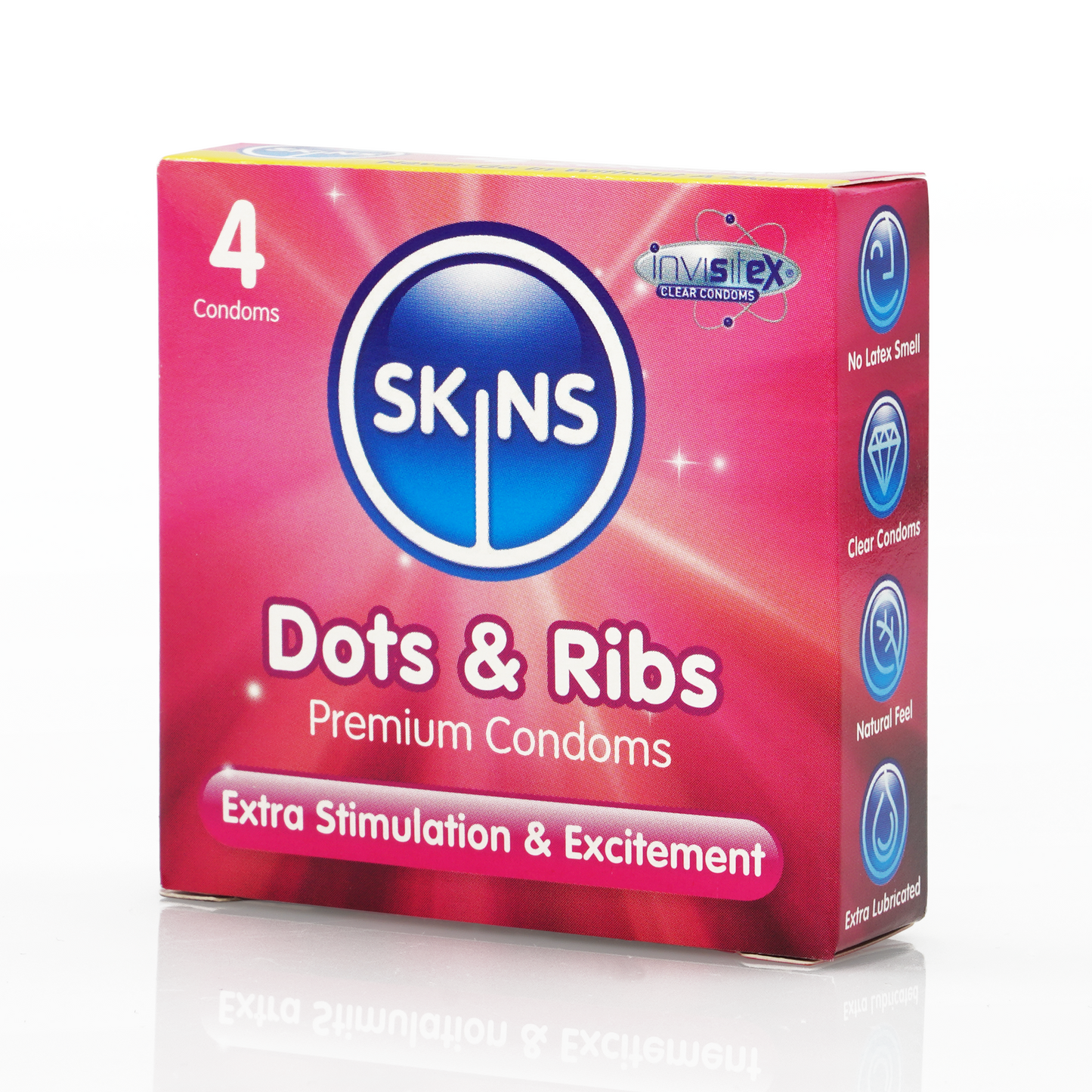 Skins Dots & Ribs Lubricated Condoms 4'S