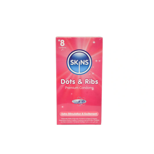 SKINS DOTS & RIBS PREMIUM CONDOMS 8'S