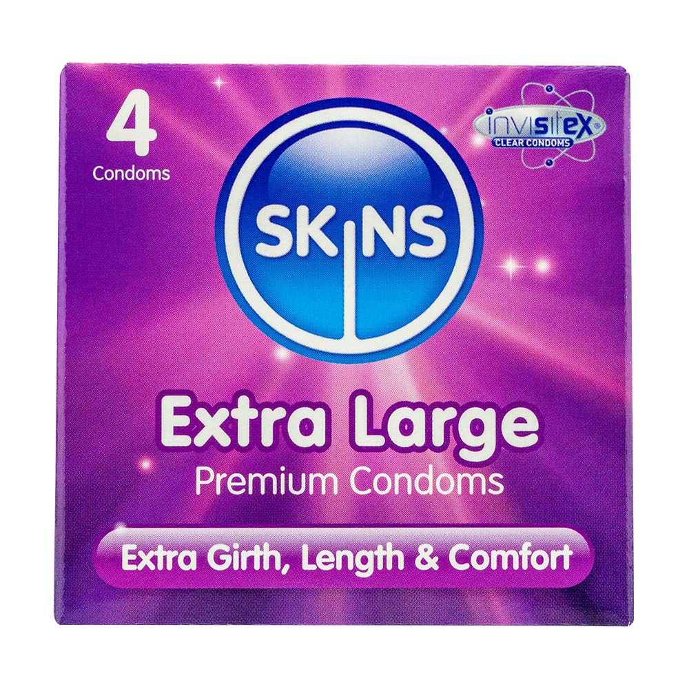 Skins Extra Large Lubricated Condoms 4'S