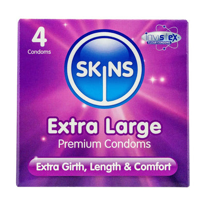 Skins Extra Large Lubricated Condoms 4'S