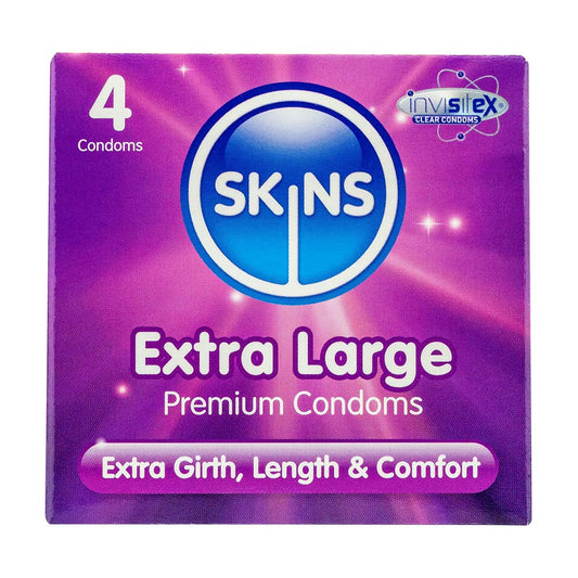 Skins Extra Large Lubricated Condoms 4'S