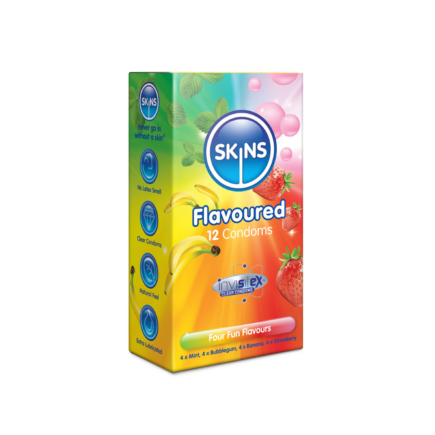 Skins Flavours Lubricated Condoms 12'S