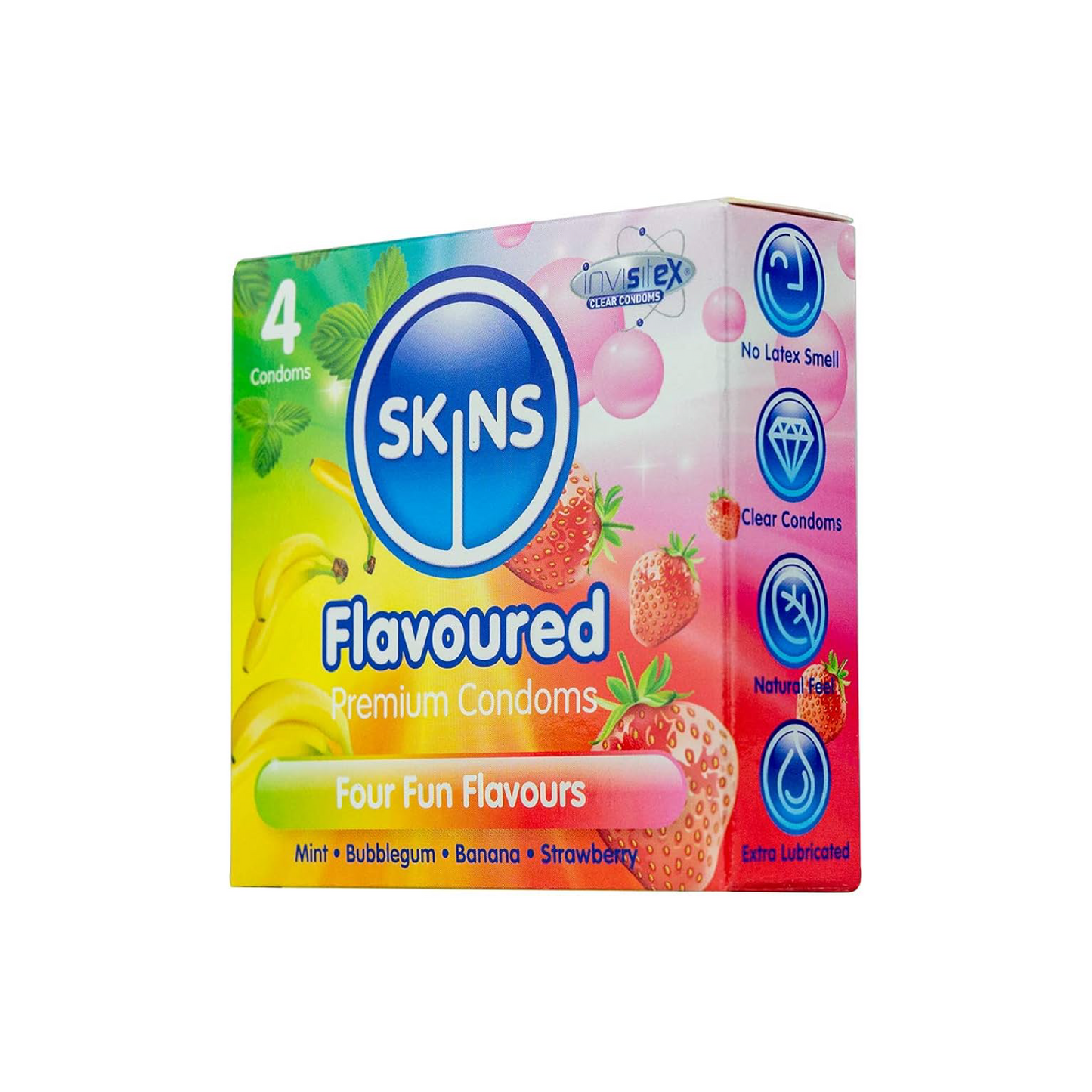 Skins Flavours Lubricated Condoms 4'S