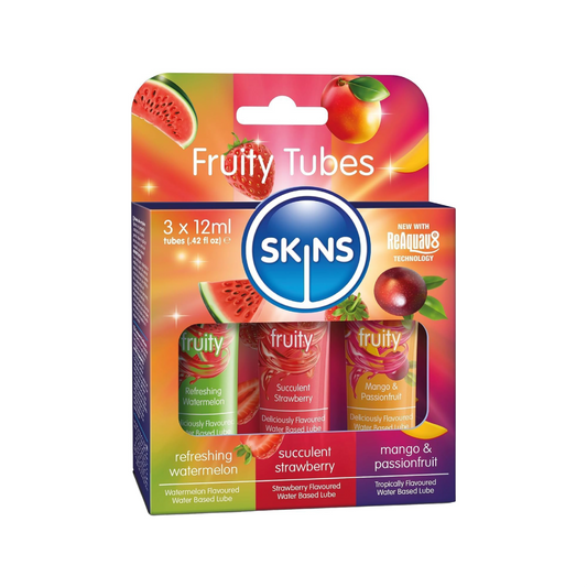 Skins Fruity Lubricant (Refreshing Watermelon, Succulent Strawberry, Mango & Passionfruit) 3X2 Ml