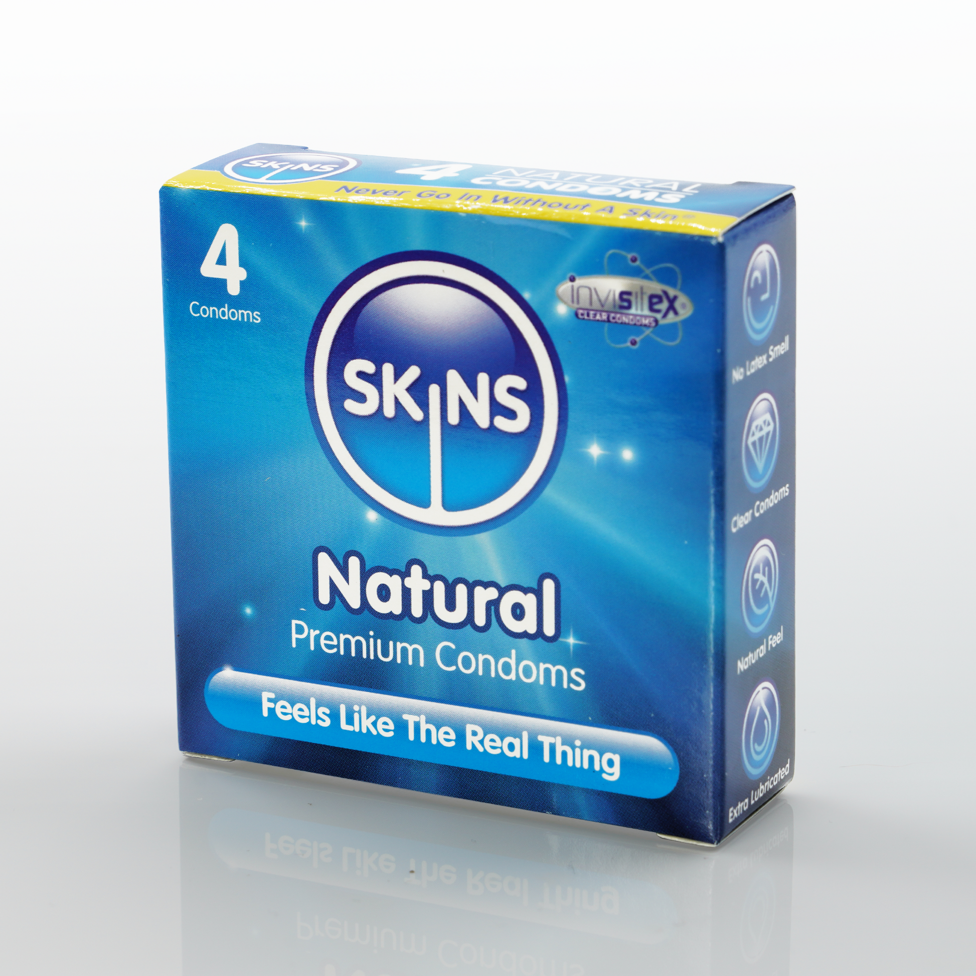 Skins Natural Lubricated Condoms 4'S
