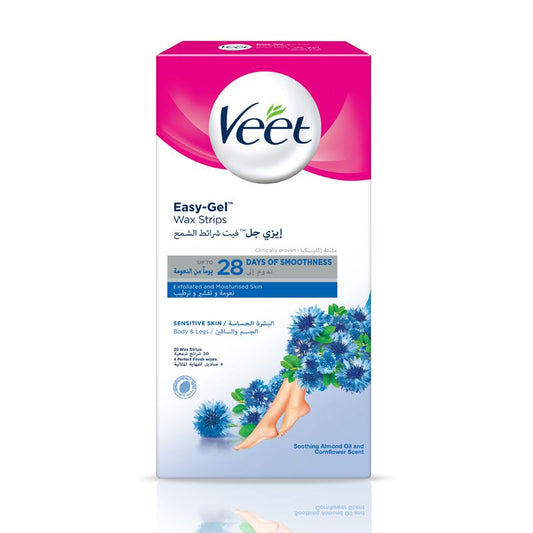 Veet Easy-Gel Cold Wax Strips Sensitive Skin 20'S