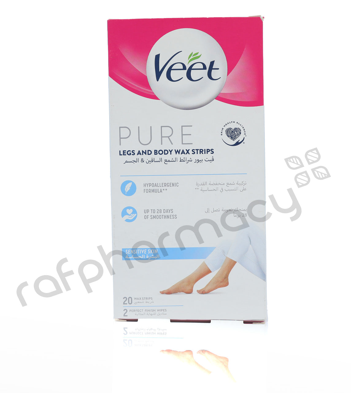 VEET PURE LEGS AND BODY WAX STRIPS 20'S