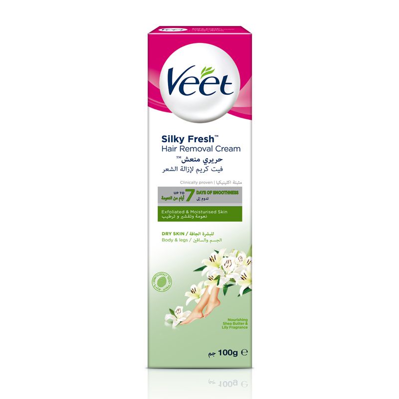 VEET SILKY FRESH HAIR REMOVAL CREAM SHEA BUTTER DRY SKIN 100G
