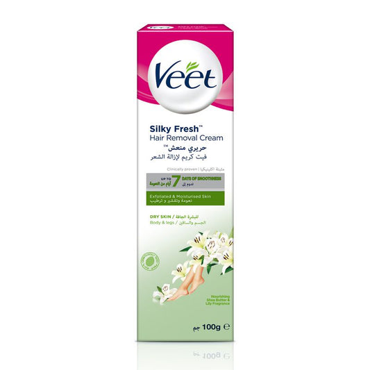 VEET SILKY FRESH HAIR REMOVAL CREAM SHEA BUTTER DRY SKIN 100G