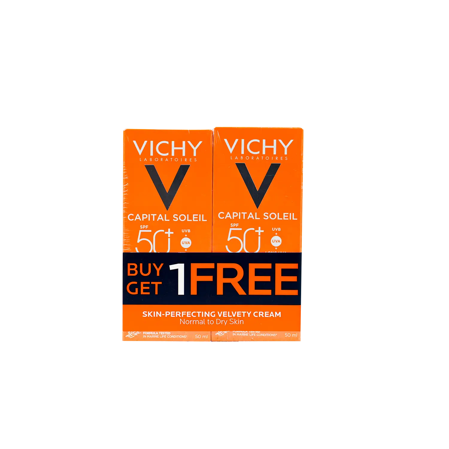 Vichy Capital Soleil Skin-Perfecting Velvety Cream Spf50+ 50ml Buy 1 Get 1