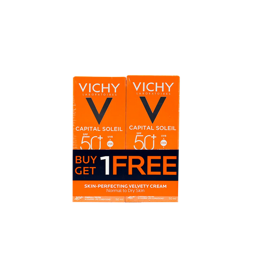 Vichy Capital Soleil Skin-Perfecting Velvety Cream Spf50+ 50ml Buy 1 Get 1