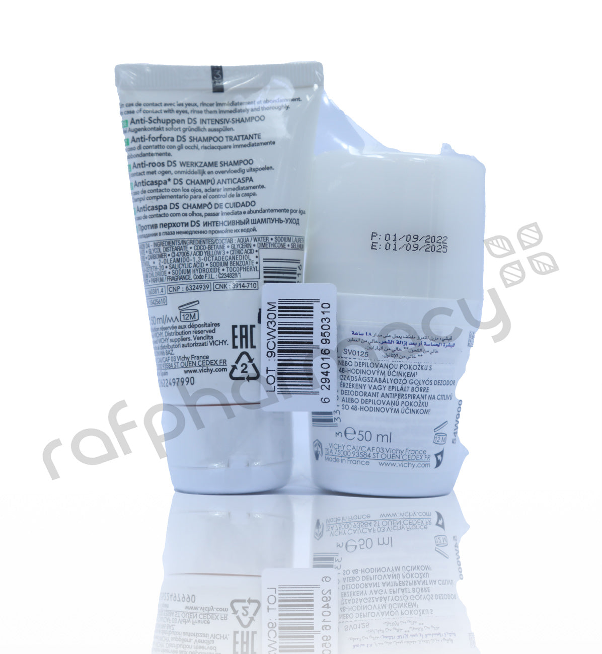 Vichy Deo R/On Anti-Pers.Sensitive 48H 50Ml+ Dercos Anti-Dandruf Shapoo  50Ml