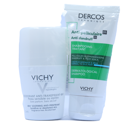 Vichy Deo R/On Anti-Pers.Sensitive 48H 50Ml+ Dercos Anti-Dandruf Shapoo  50Ml