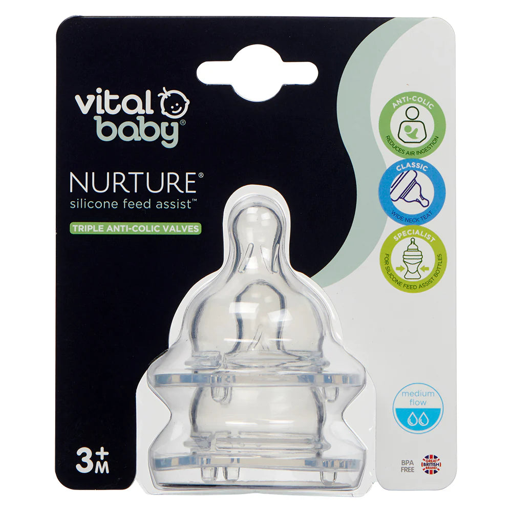 Vital Baby Nurture Breast Like Feeding 3M+ 2Pk