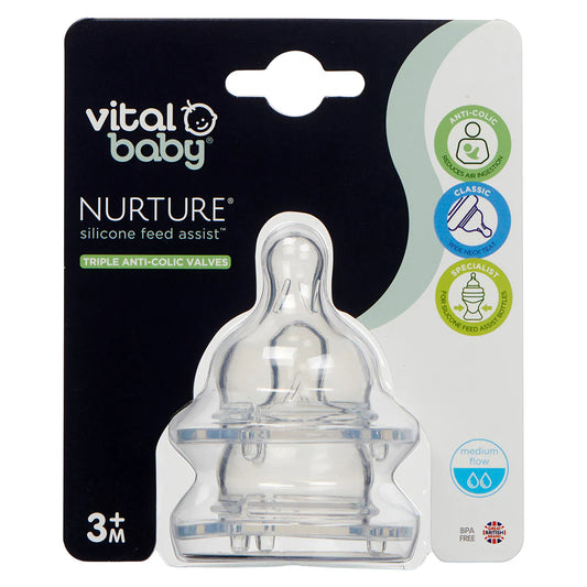 Vital Baby Nurture Breast Like Feeding 3M+ 2Pk