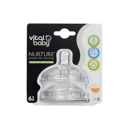 Vital Baby Nurture Breast Like Feeding 6M+ 2Pk