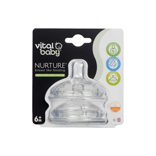 Vital Baby Nurture Breast Like Feeding 6M+ 2Pk