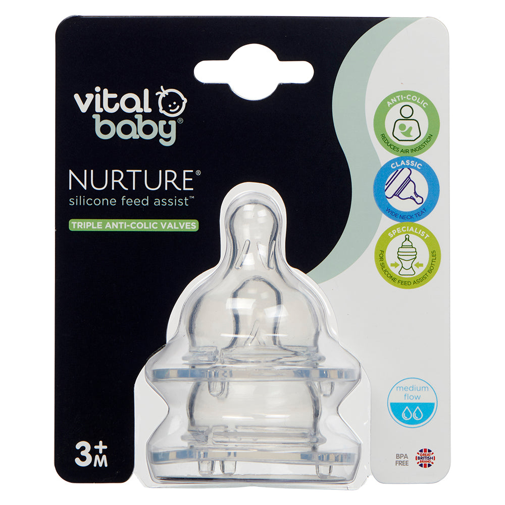 Vital Baby Nurture Perfectly Simple Teats 3M+2Pk