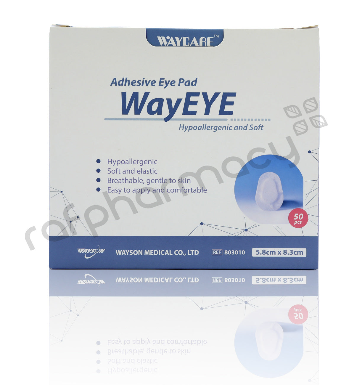 Waycare Adhesive Eye Pad 5.8x8.3 Cm 50'S