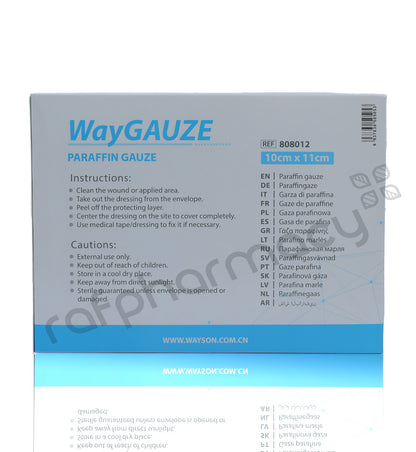 شاش البارافين من واي كير، 10×11 سم، 30 قطعة