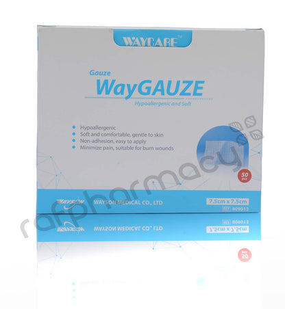 Waycare Sterile Gauze Swabs 7.5x7.5 Cm 50'S