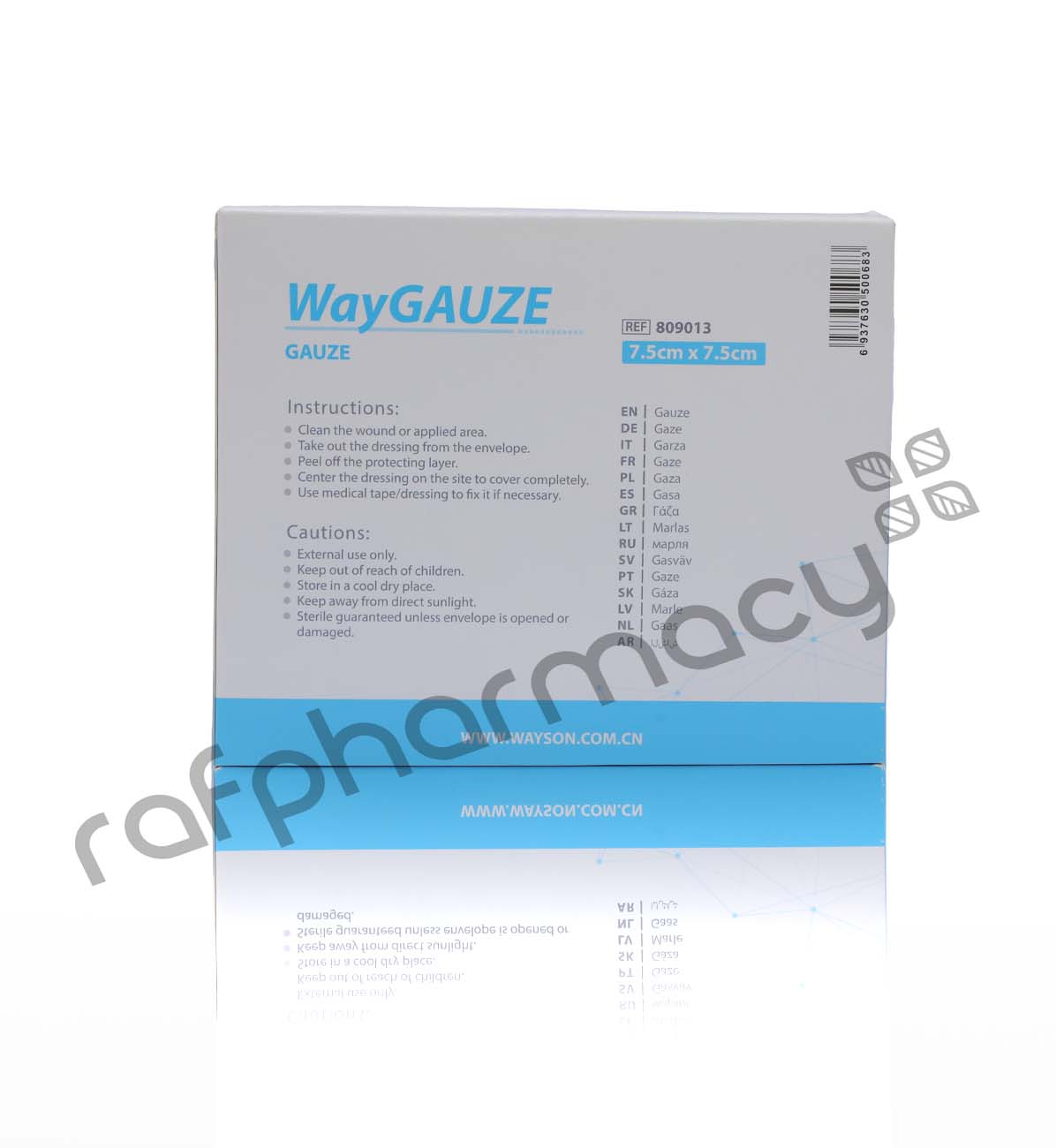 Waycare Sterile Gauze Swabs 7.5x7.5 Cm 50'S