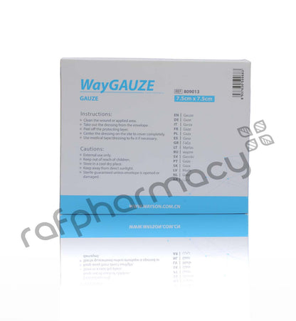 Waycare Sterile Gauze Swabs 7.5x7.5 Cm 50'S