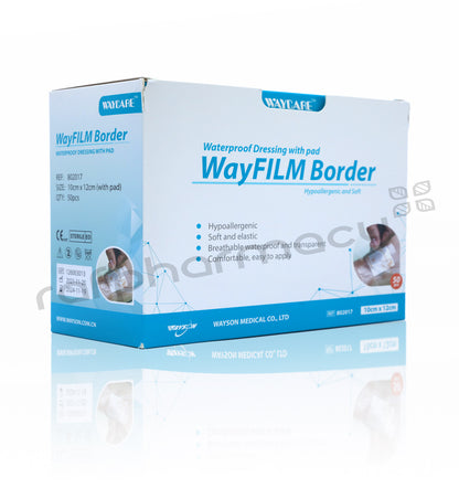 WAYCARE لاصقة شفافة مقاومة للماء 10×12 سم 50 قطعة