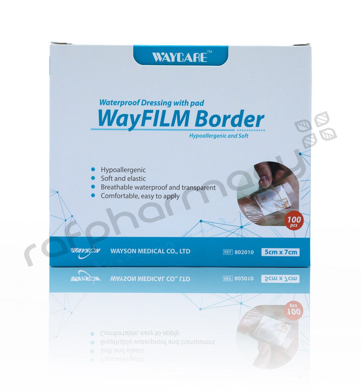 Waycare Waterproof Transparent Plaster 5x7cm 100'S