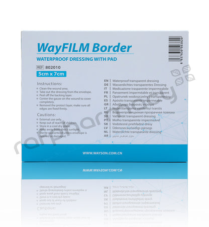 Waycare Waterproof Transparent Plaster 5x7cm 100'S