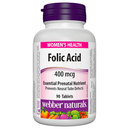 Webber Naturals Folic Acid 400 Mcg Tablet 90'S