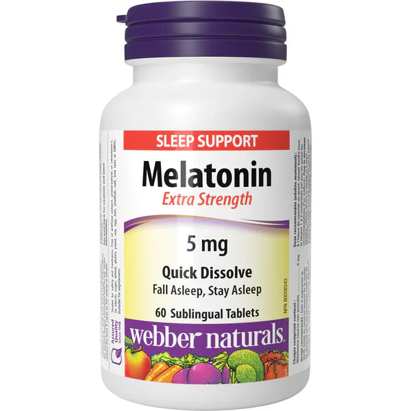 WEBBER NATURALS MELATONIN 5MG QUICK DISSOLVE SUBLINGUAL TABLETS 60'S