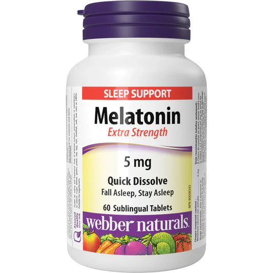 WEBBER NATURALS MELATONIN 5MG QUICK DISSOLVE SUBLINGUAL TABLETS 60'S