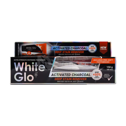 White Glo Charcoal Deep Stain Remover Toothpaste 150g