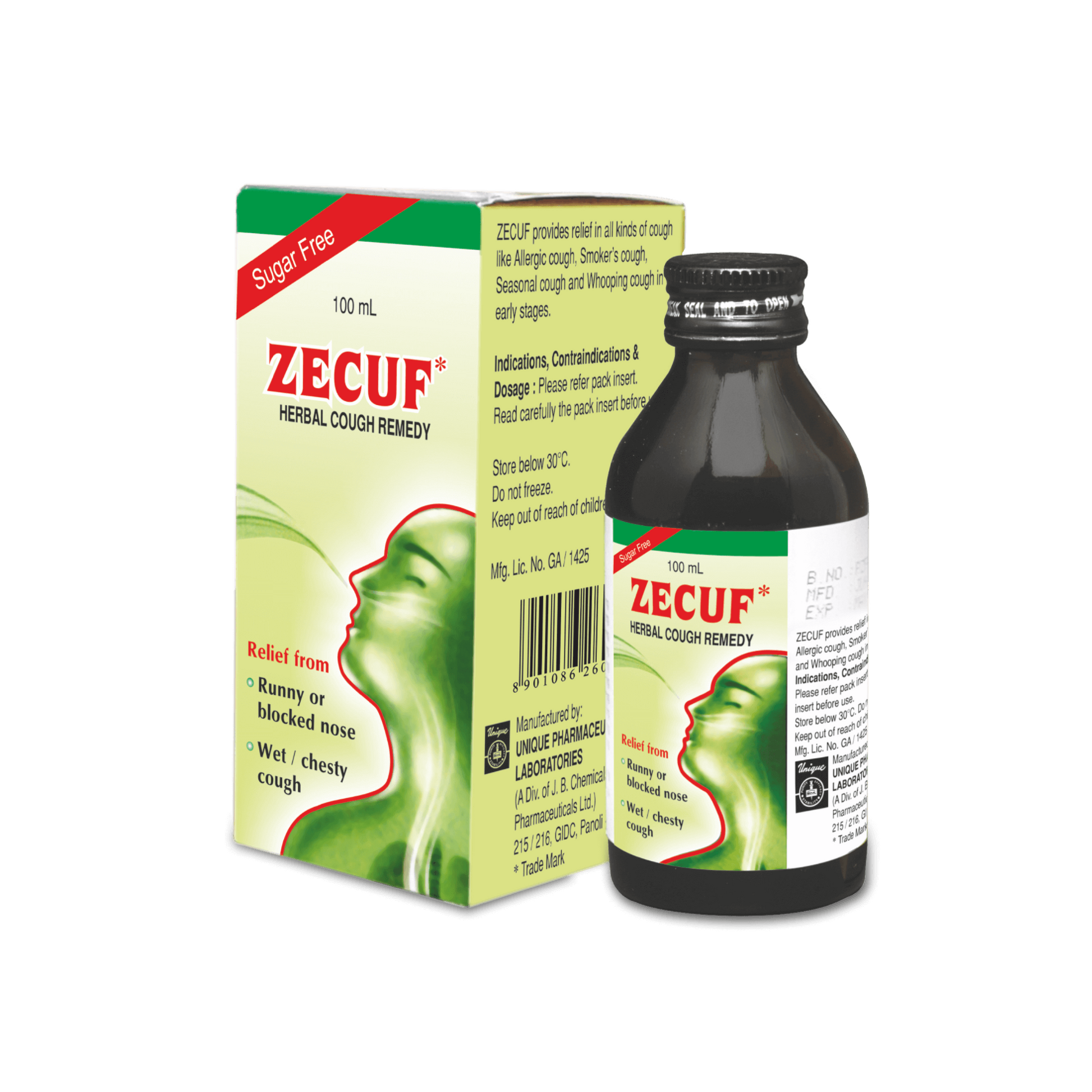 Zecuf Sugar Free Cough Syrup 100Ml